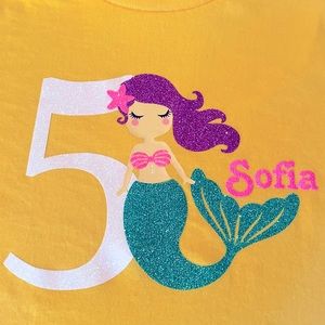 T shirt mermaid 5th birthday